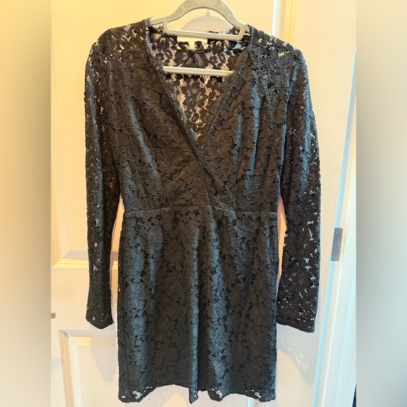 WAYF Say It Out Loud Black Long Sleeve Lace Dress Small - Picture 5 of 7